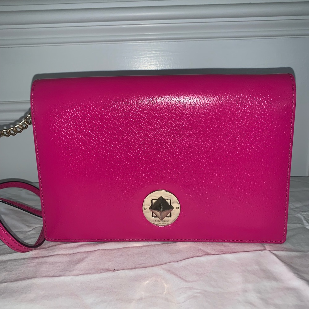 Kate Spade Envelope Clutch Crossbody Purse Barbie Pink